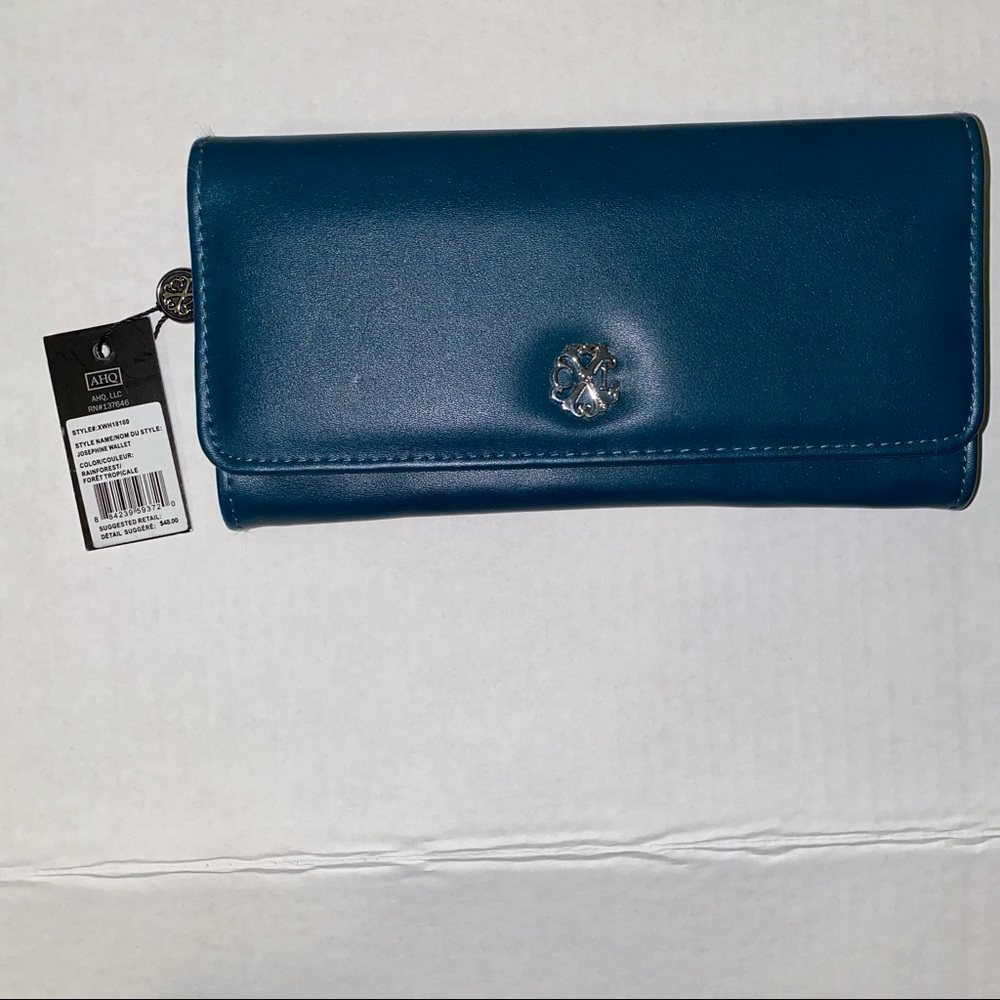 Christian LaCroix Josephine Wallet in rainforest green NEW